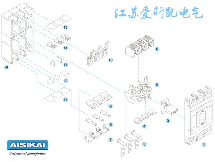 100A 3poles MCCB Molded Case Circuit Breaker (CE/ISO9001)