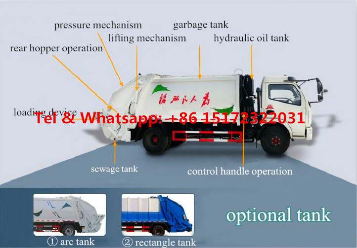 Sanitation Vehicle HOWO 210HP 4X2 10ton Rear Loaded Compactor Garbage Truck