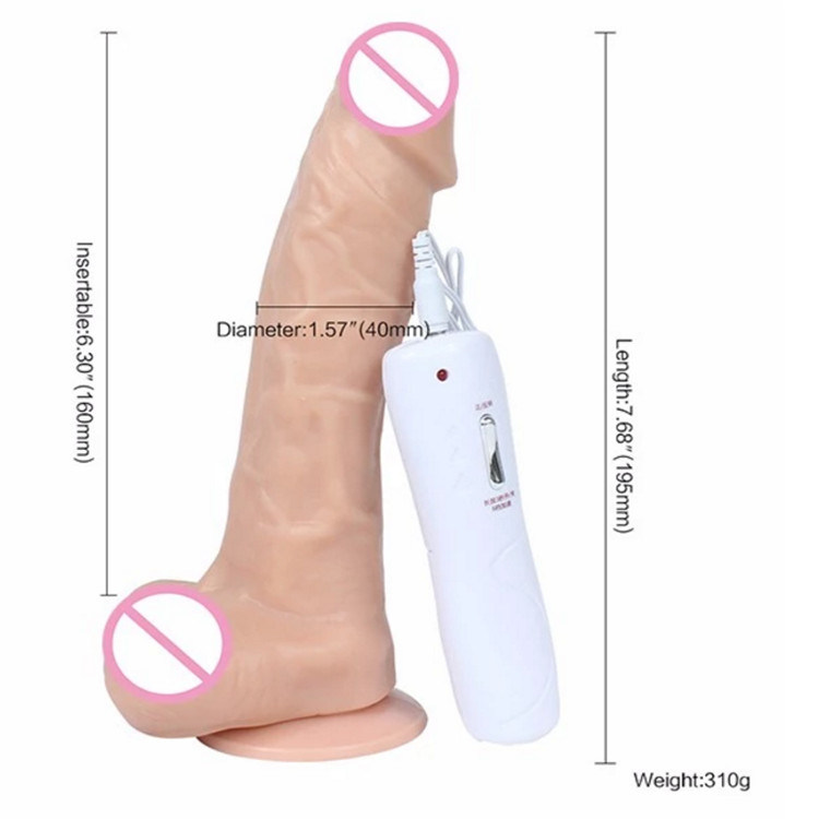Big Dick Realistic Vibrating Suction Cup Dildo for Women