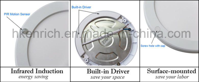 Square IR Motion Sensor LED Panel Light for Energy Saving