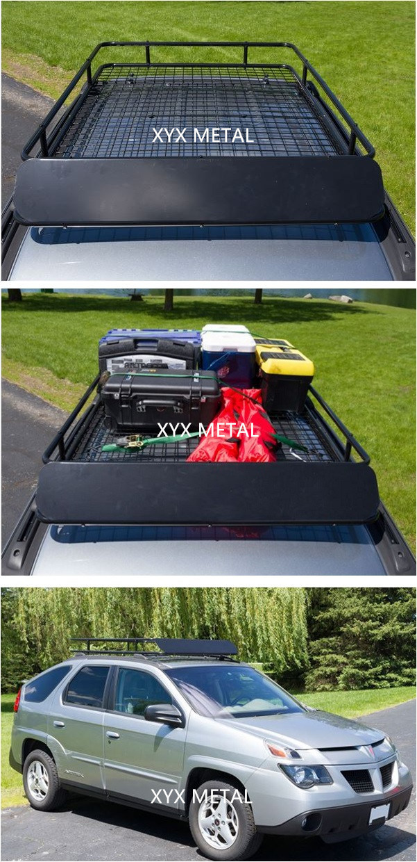 Extra-Large Steel Roof Cargo Rack Basket with Wind Fairing