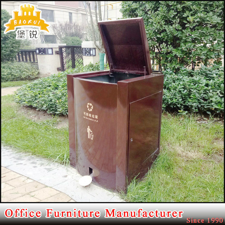 Fas-118 Metal Garbage Dust Trash Can Waste Bin