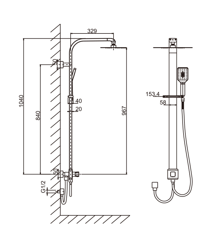 Australian Design Watermark&Wels Approved Square Bathroom Shower Set (D10223YC)