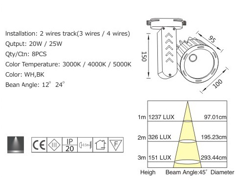 30W Lfl-COB1043 COB LED Track Spot Light