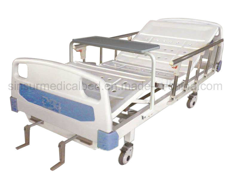 Medical Nursing Equipment Manual Double Function Adjustable Hospital Beds