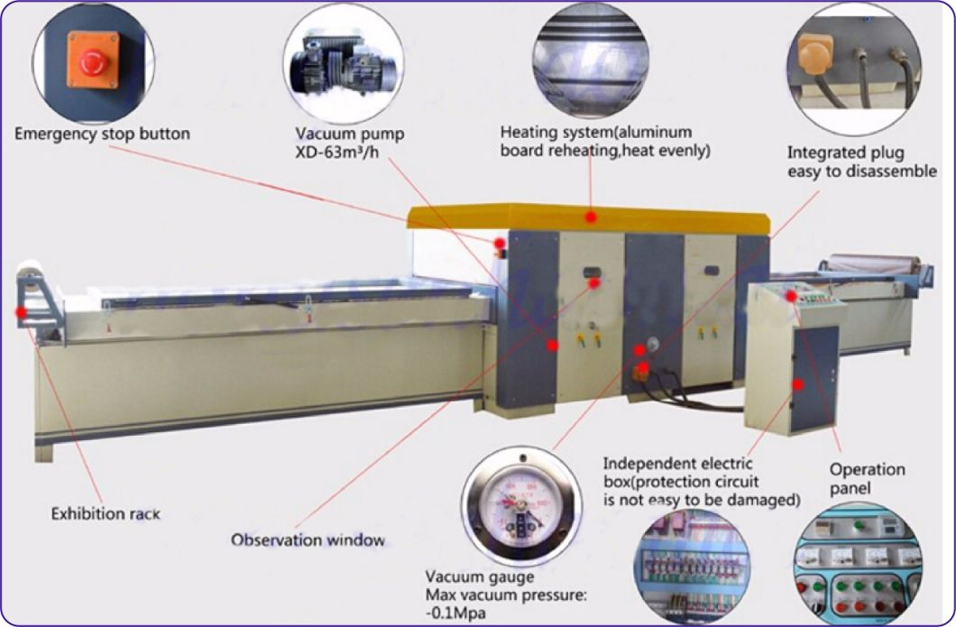 Double Station Wood Working Vacuum Plastics Suction Machine Laser PVC Decorative Film Doors Double Side Wood Door Laminating Machine