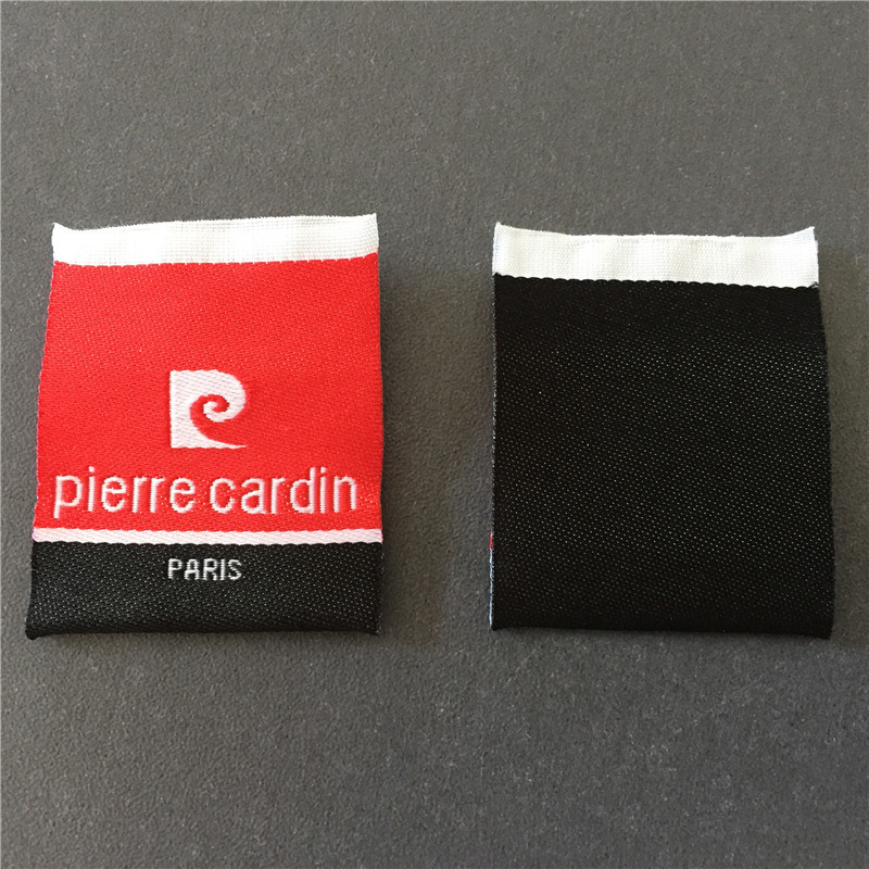 Customized High Density Center Fold Woven Labels Clothing Main Labels