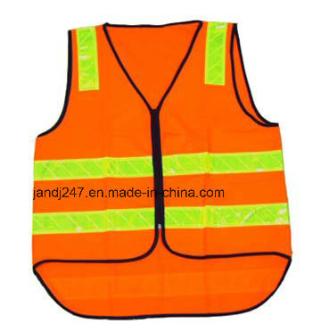 Orange Color Reflective Safety Vest with Reflective Strip