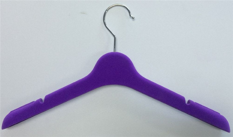 Purple Non Slip Flocked Coat Hanger for Female