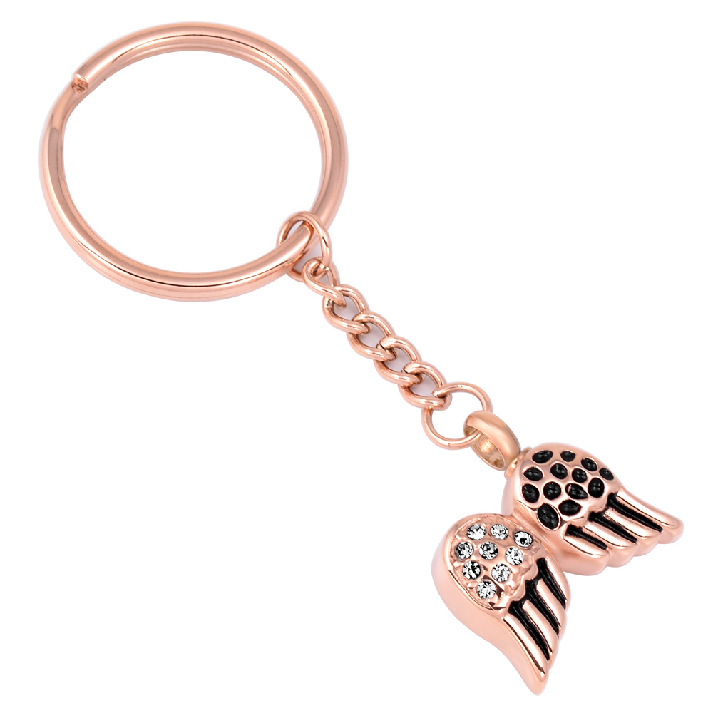 Facotry Wholesale Wings Cremation Ash Urn Key Chain for Keepsake