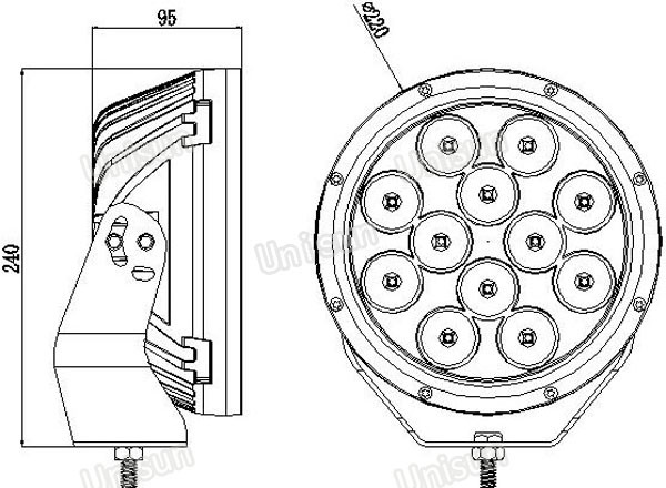 High Power Round 120W 9600lm CREE LED Driving Light