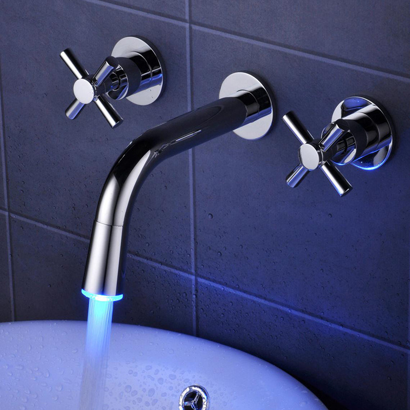 Hot Sale High Quality Brass Bathroom Leading Into The Wall Wash LED Faucet