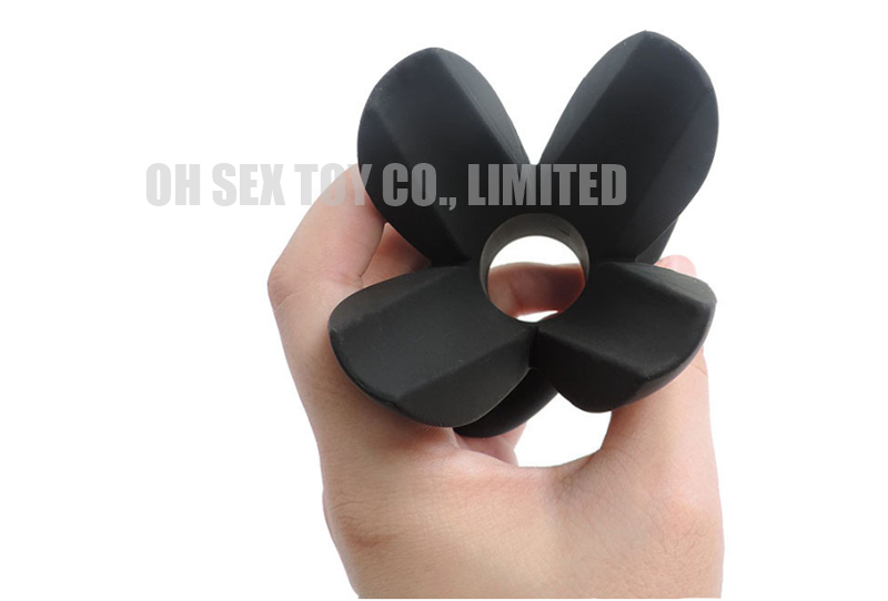 Hollow Anal Anchor Butt Plug with 4 Petals Black