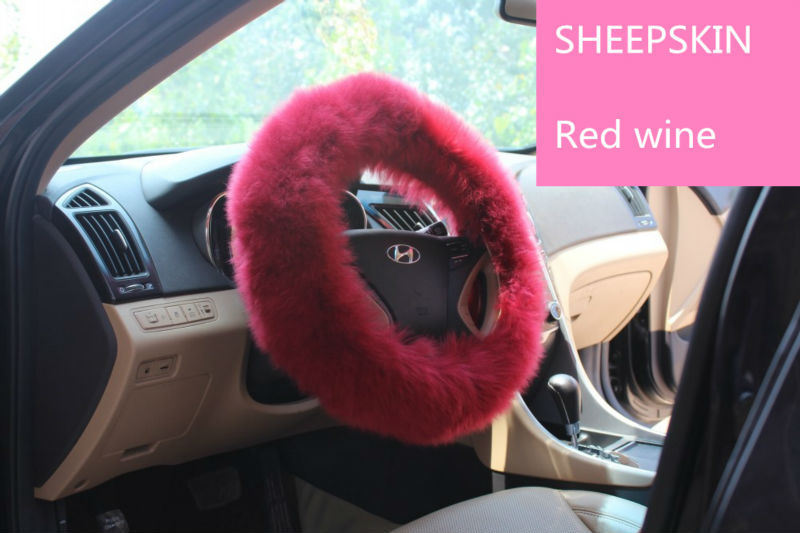 High-Quality Sheepskin Winter Warmth Car Steering Wheel Cover