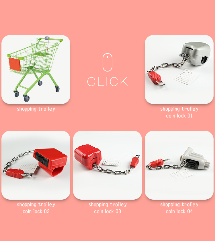Plastic Coin Lock for Supermarket Trolley Cart