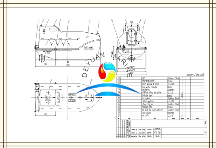 Solas Free Fall Life Boat and Launching Appliance Davit with Good Price