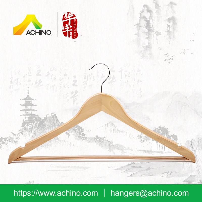 Wooden Suit Hangers with Non Slip Bar