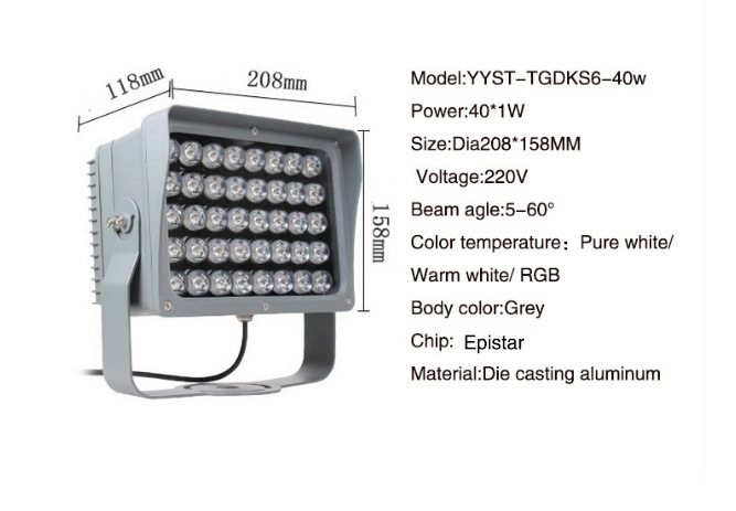 LED Floodlight Outdoor Waterproof Flood Light High Lumens 40W IP66