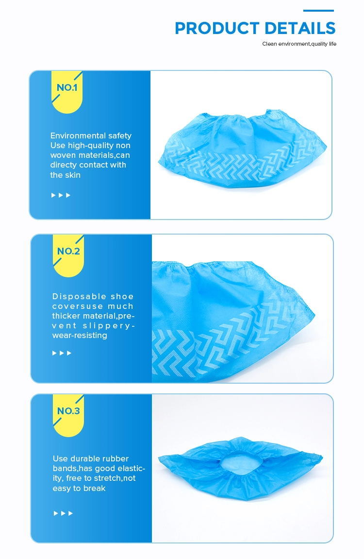 Custom Printed Disposable Nonwoven PP Non Slip Shoe Covers