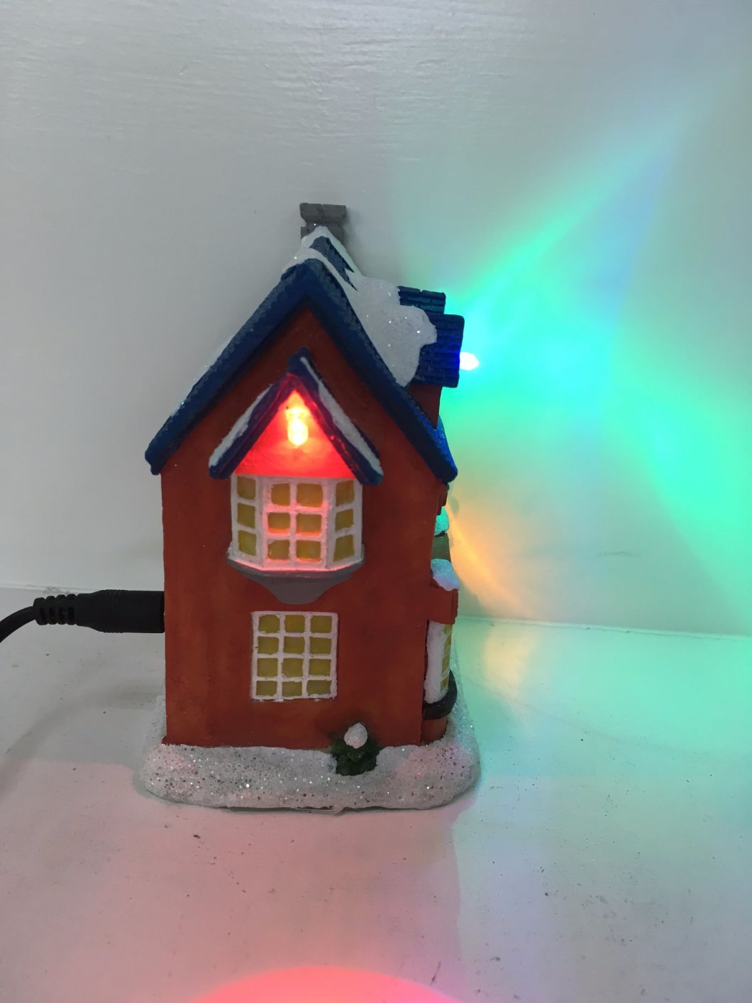 Resin Village Statue Miniature Christmas House Model