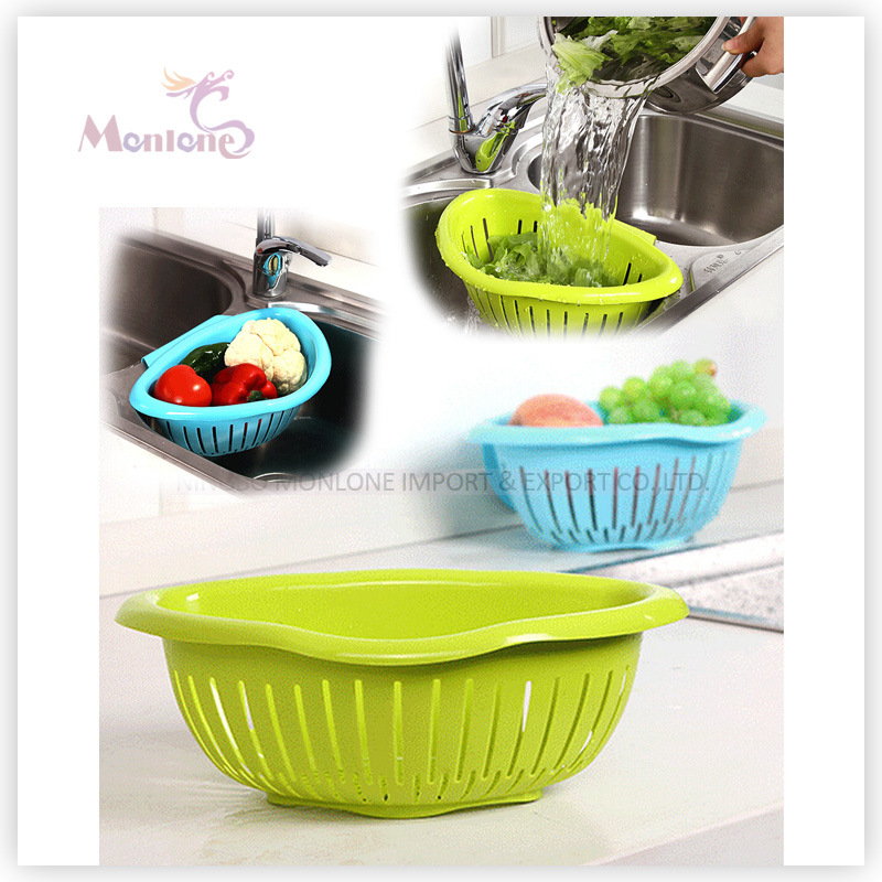Sink Colander Kitchen Storage Plastic Fruit Vegetable Washing Drain Basket