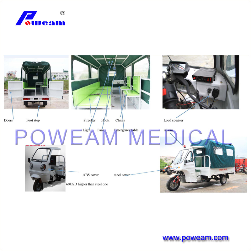 China 3 Wheel Motor Tricycle Ambulance