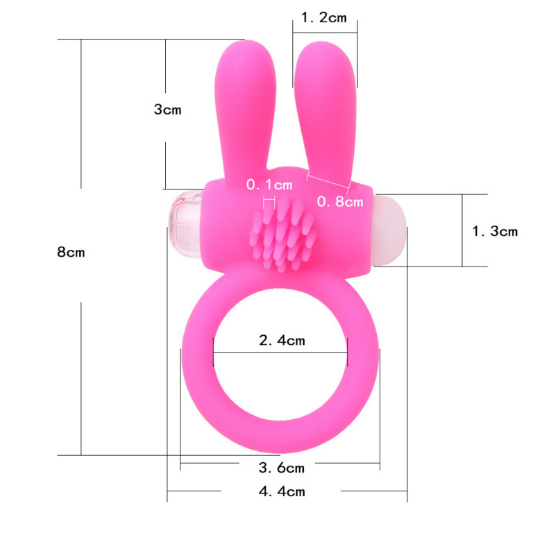 Silicone Rabbit Cock Ring Vibrator Male Sex Toy Dick Penis Ring