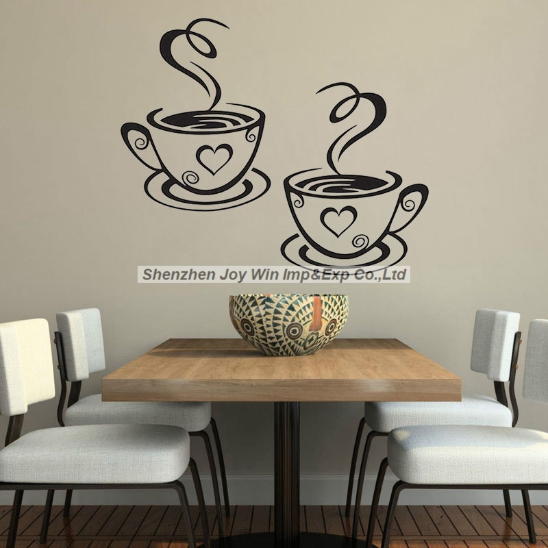 Hot Selling Waterproof Coffee Mug Wall Sticker for Kitchen Deco
