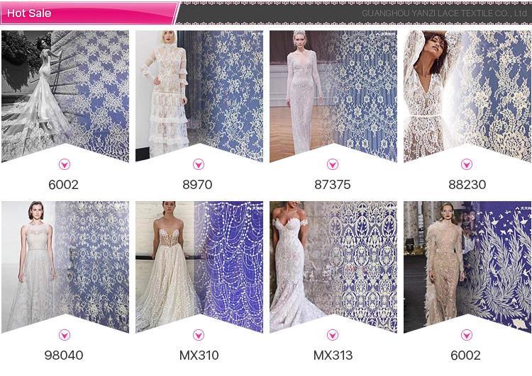 Wholesale New Style Bridal Glitter Embroidery Lace Wedding Sequin Dress Fabric