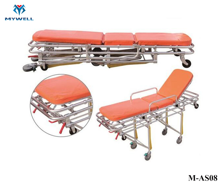 M-As08 Hot Sale Adjustable Aluminium Ambulance Rescue Stretcher Bed
