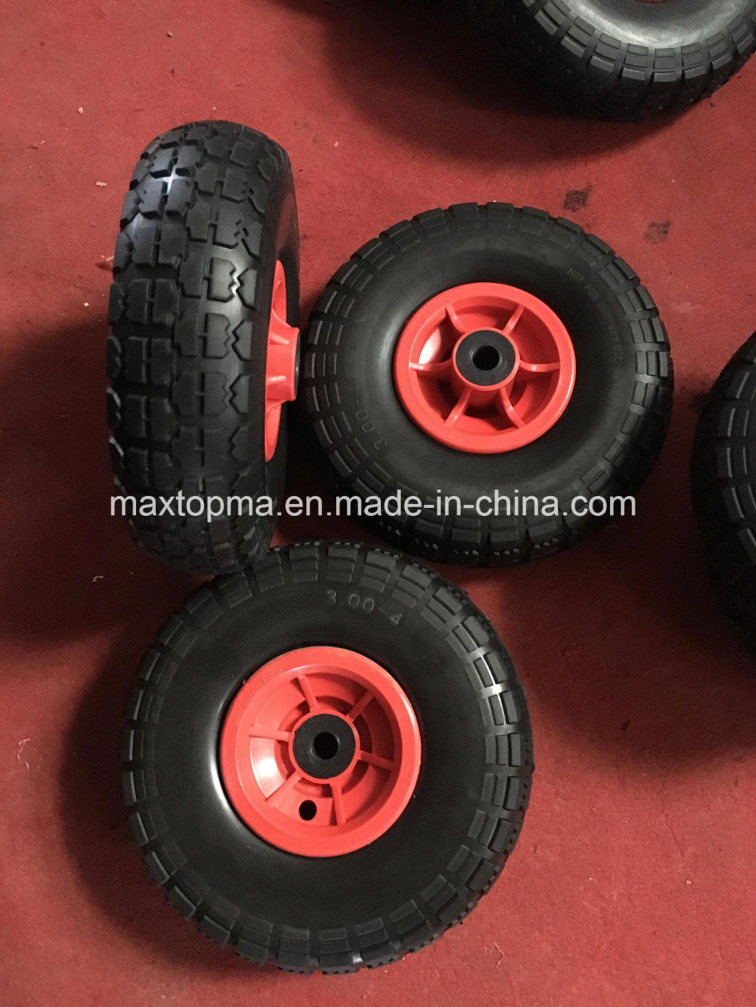 Maxtop Solid Rubber Flat Free PU Foam Heavy Duty Trolley Wheels