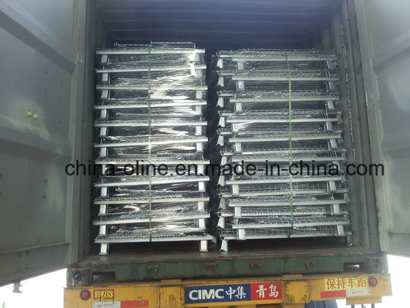 Stackable Folded Wire Mesh Container with Lid