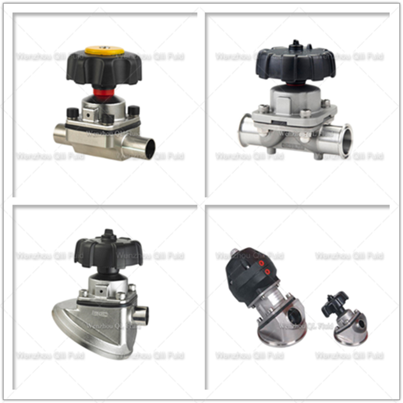 Sanitary 316L Reducing 3 Three Way U Type Diaphragm Valve