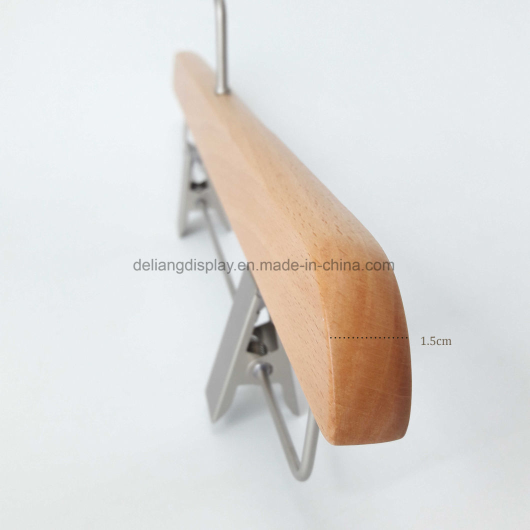 Beech Wood Pants Hangers for Children with Natural Wood Color