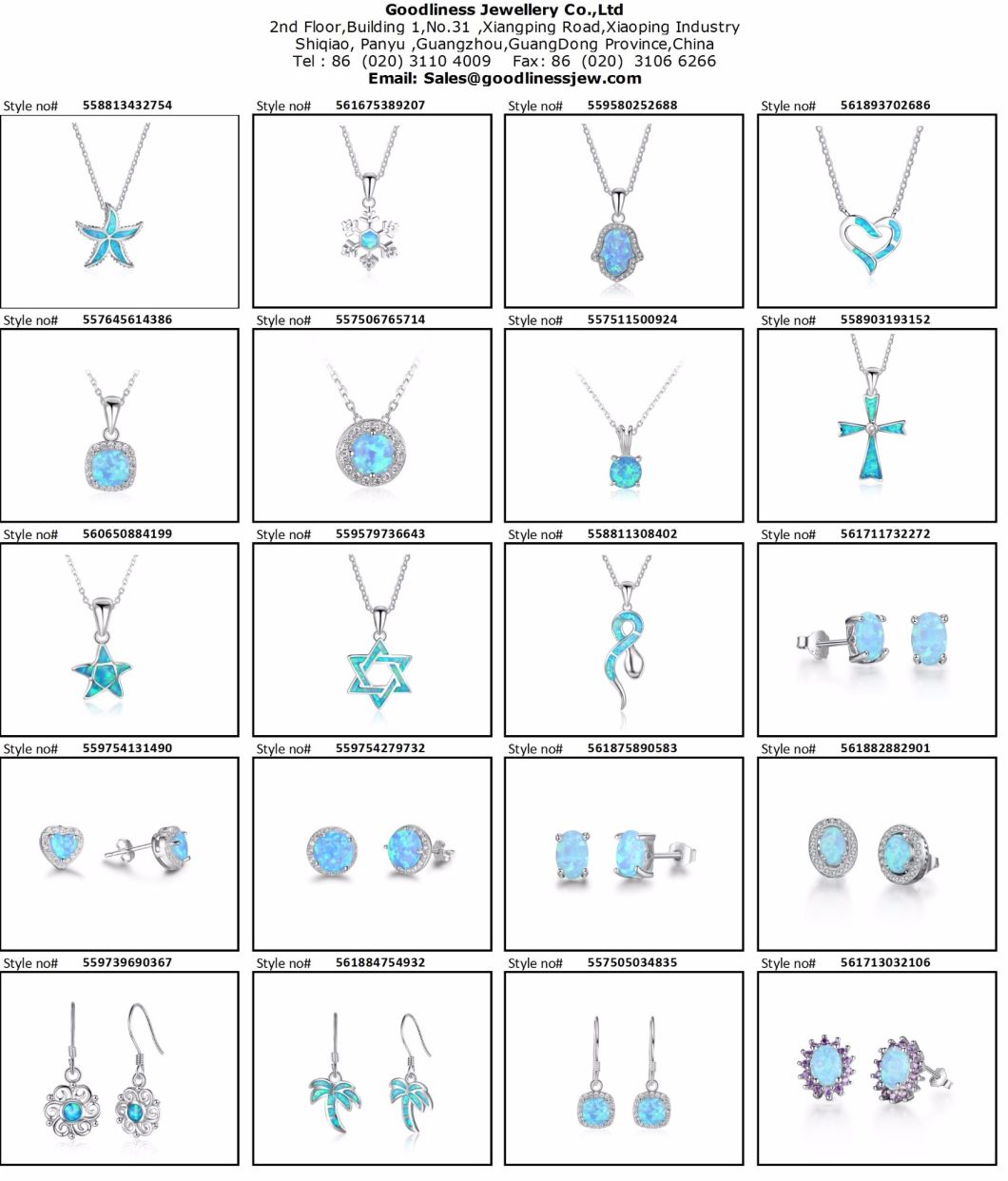 Wholesale Best Price Blue Opal Earring Fashion Flower Design Earring 925 Silver Jewelry (559739690367)