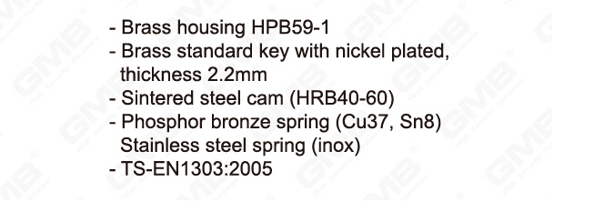 En 1303 High Security Mortise Euro Profile Standard Door Lock Cylinder/ Door Lock/ Brass Cylinder (GMB-CY-28)