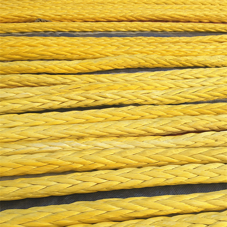 Yellow 12-Strand Hmpe Rope Winch Rope