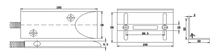 Rolling Magnetic Door Contact with L Bracket (SC-61L)