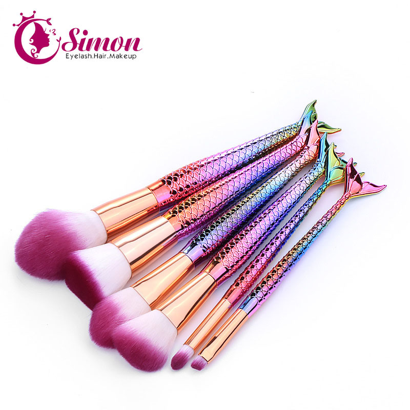 Colorful Gradient Colorful Makeup Tools Face Brushes Set Cosmetics Package