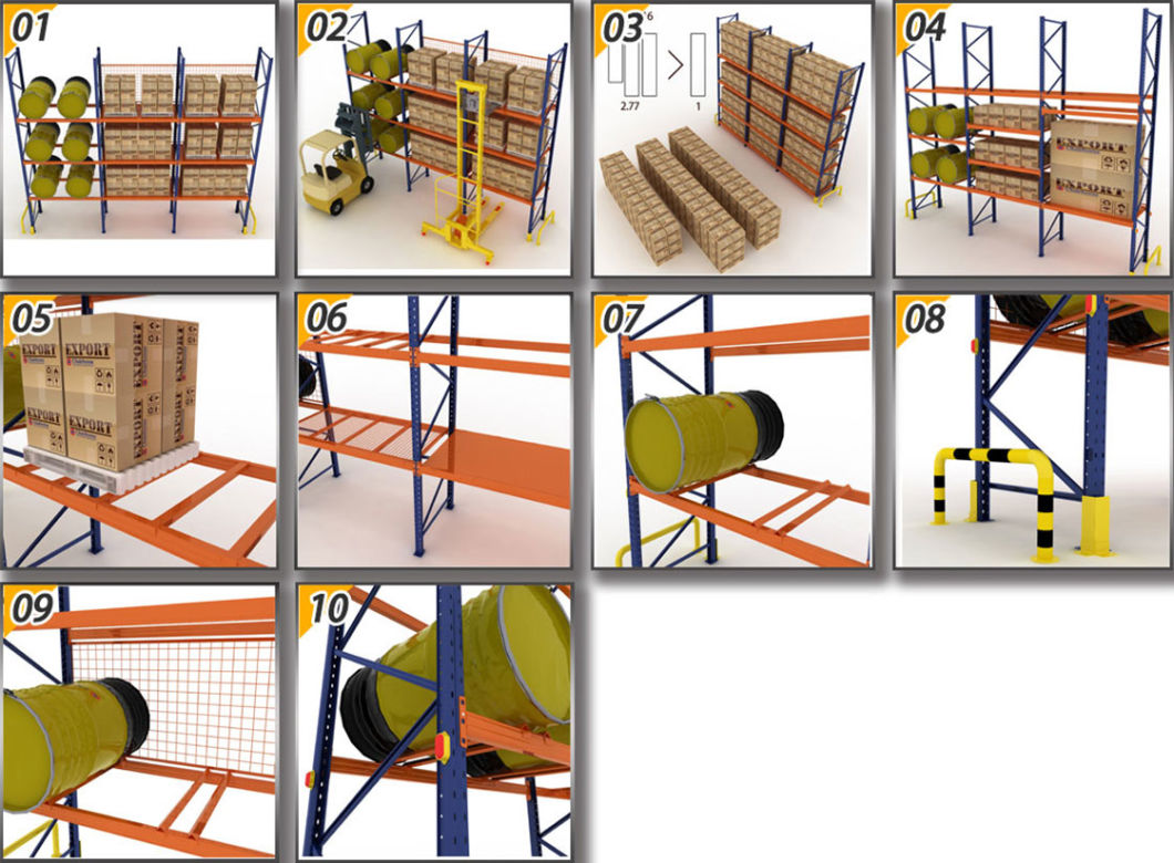 Industrial Laminate Storage Rack Sheet Metal Storage Rack Shelf