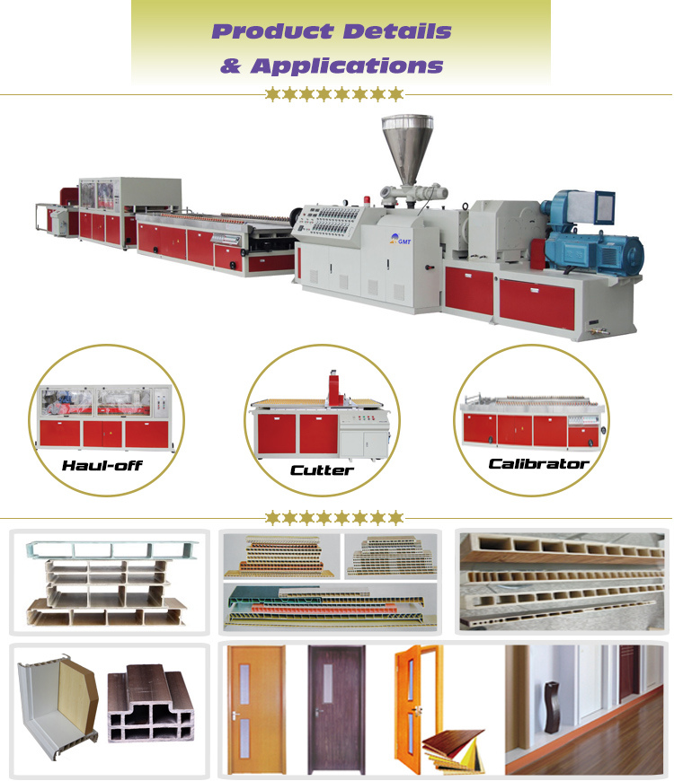 Plastic WPC Wood-Composite PVC Frame Door Profile Extruding|Extruder|Extrusion Making Machine