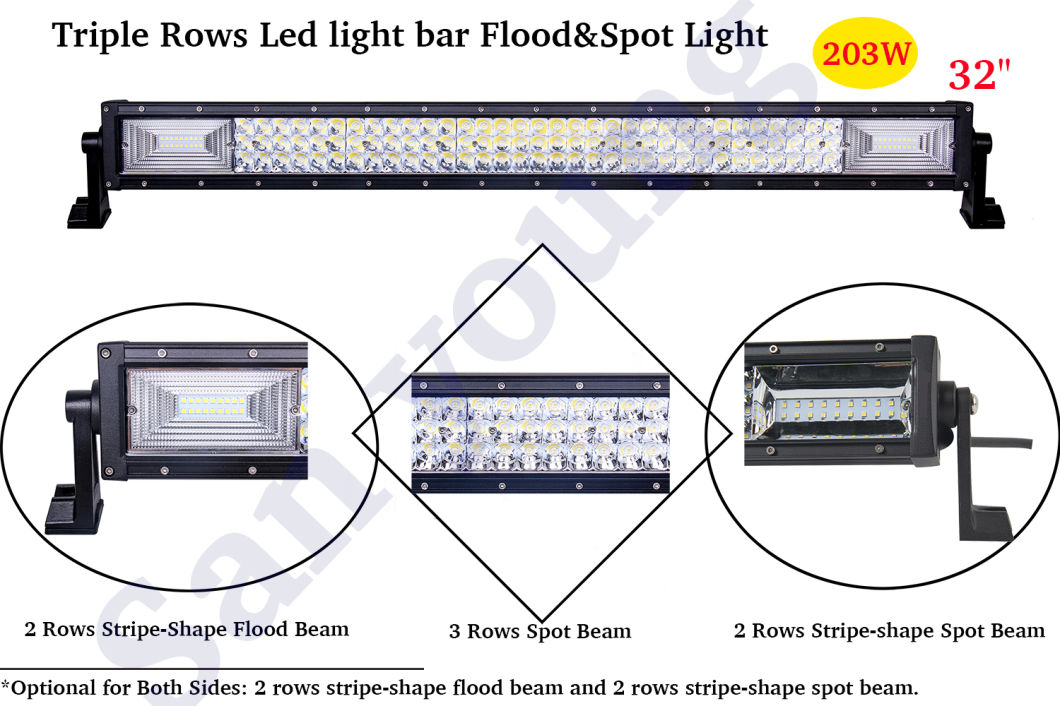 32inch 200W Triple Rows 4X4 LED Light Bar Offroad Driving Bar LED Driving Bar