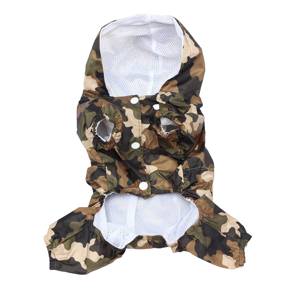 Pet Rain Coat for Dog Puppy Waterproof Jacket Rainwear Hooded Camouflage Clothes 4 Color Xs~L Dogs Raincoats