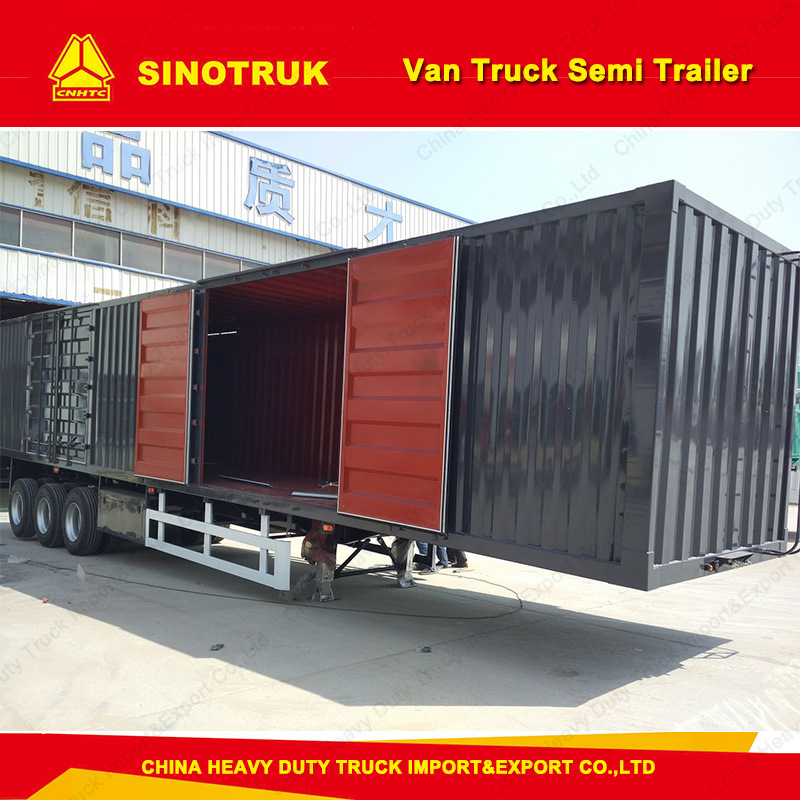 50ton 3 Axle Heavy Duty Van/Box Truck Semi Trailer