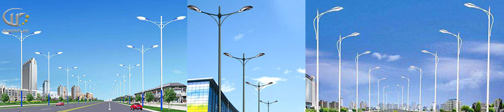 Professional Stainless Steel Street Lamp Pole, Single/Double Arm