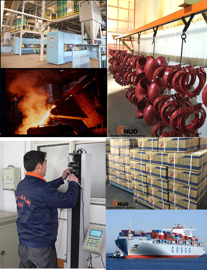 FM/UL Ductile Iron Grooved Equal Tee for Fire Fighting Systems