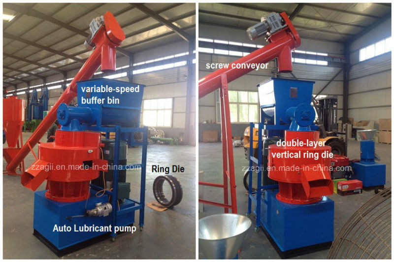 Auto Lubrication System Ring Die Biomass Wood Granulating Machine
