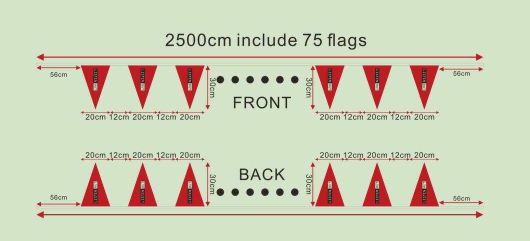 Cheap Printed Customized Advertising String Bunting Mini Pennant Flag