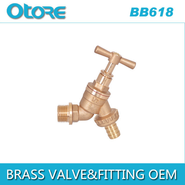 Brass Bibcock Hose Bib Patio Lawn Garden Tap Hosecock 1/2-Inch 135deg