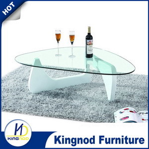 Glass Top Wooden Base Noguchi Coffee Table